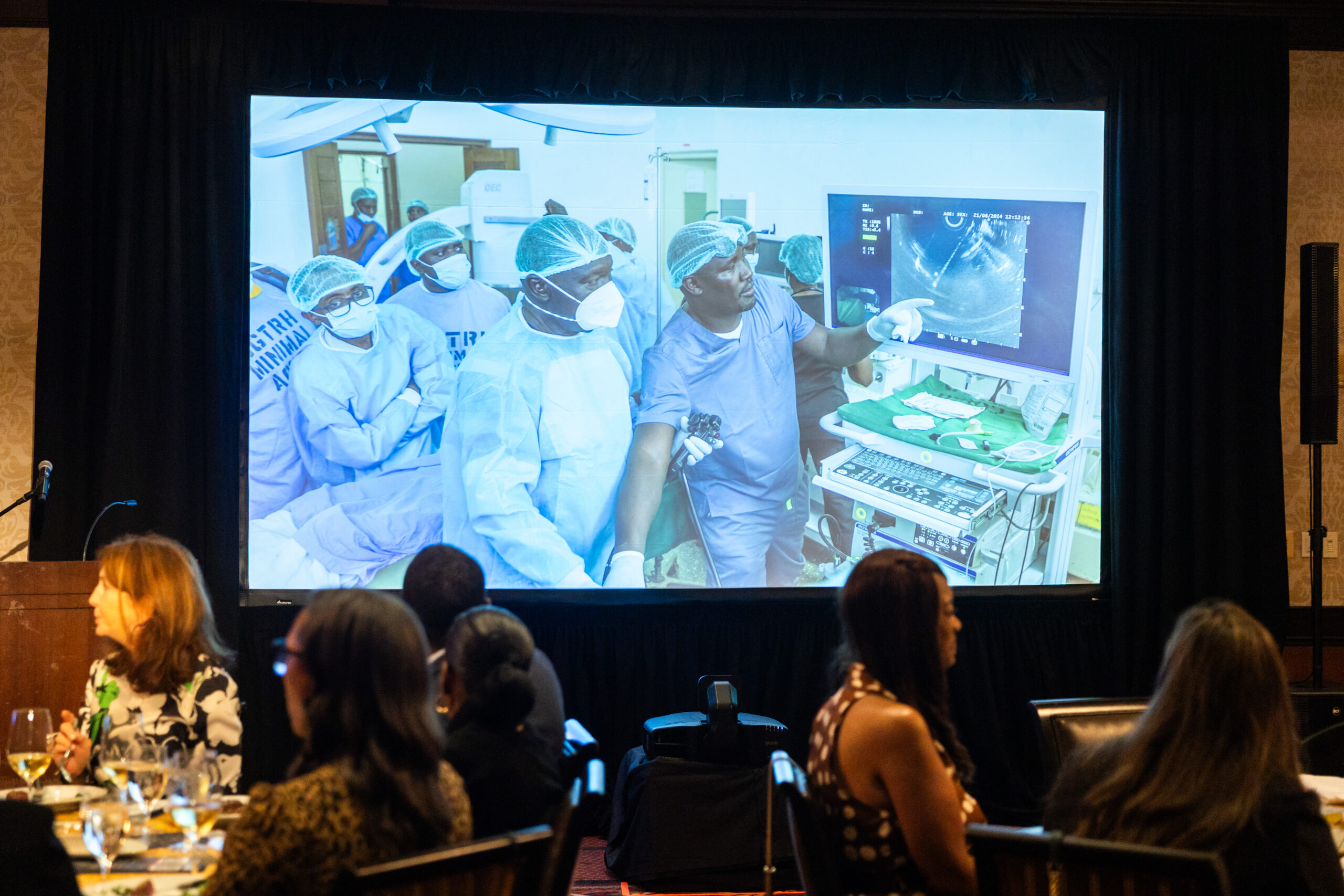 Image from a hands-on workshop, projected on a screen